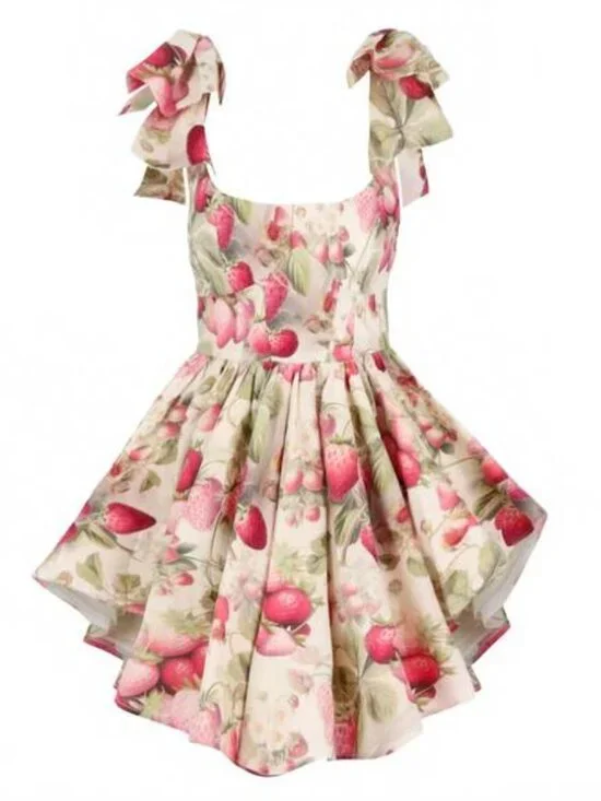 NEW SELKIE strawberry cream dress in pink - Picture 5 of 5